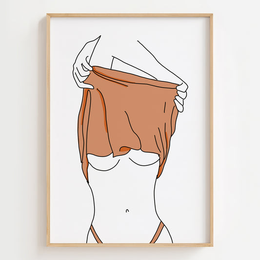 Abstract Female Form Line Art - Modern and Empowering Poster 2000