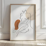 Abstract Woman Silhouette Art Print in Modern Living Room Decor