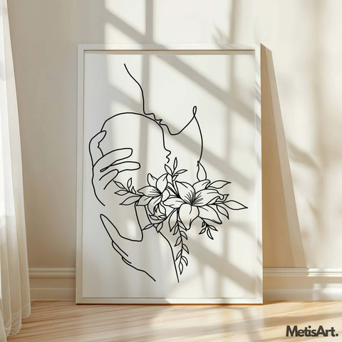 Vibrant Floral Mother and Baby Print displayed as a thoughtful baby shower gift.