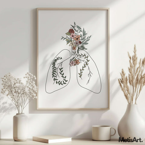 Abstract Floral Anatomy Art Print - Nurse Practitioner Gift