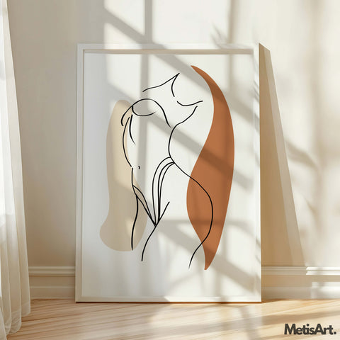 Elegance Woman Line Art Print