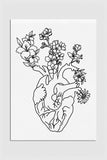 Monochrome Love Heart Anatomy Print - Elegant black and white anatomical art for home decor.