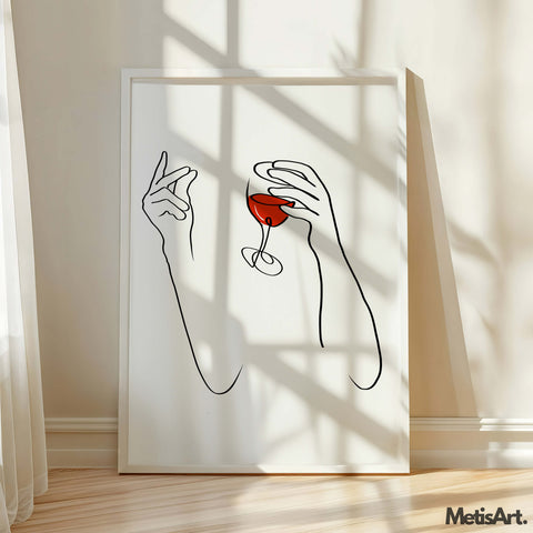 Vibrant Woman Wine Glass Art Print