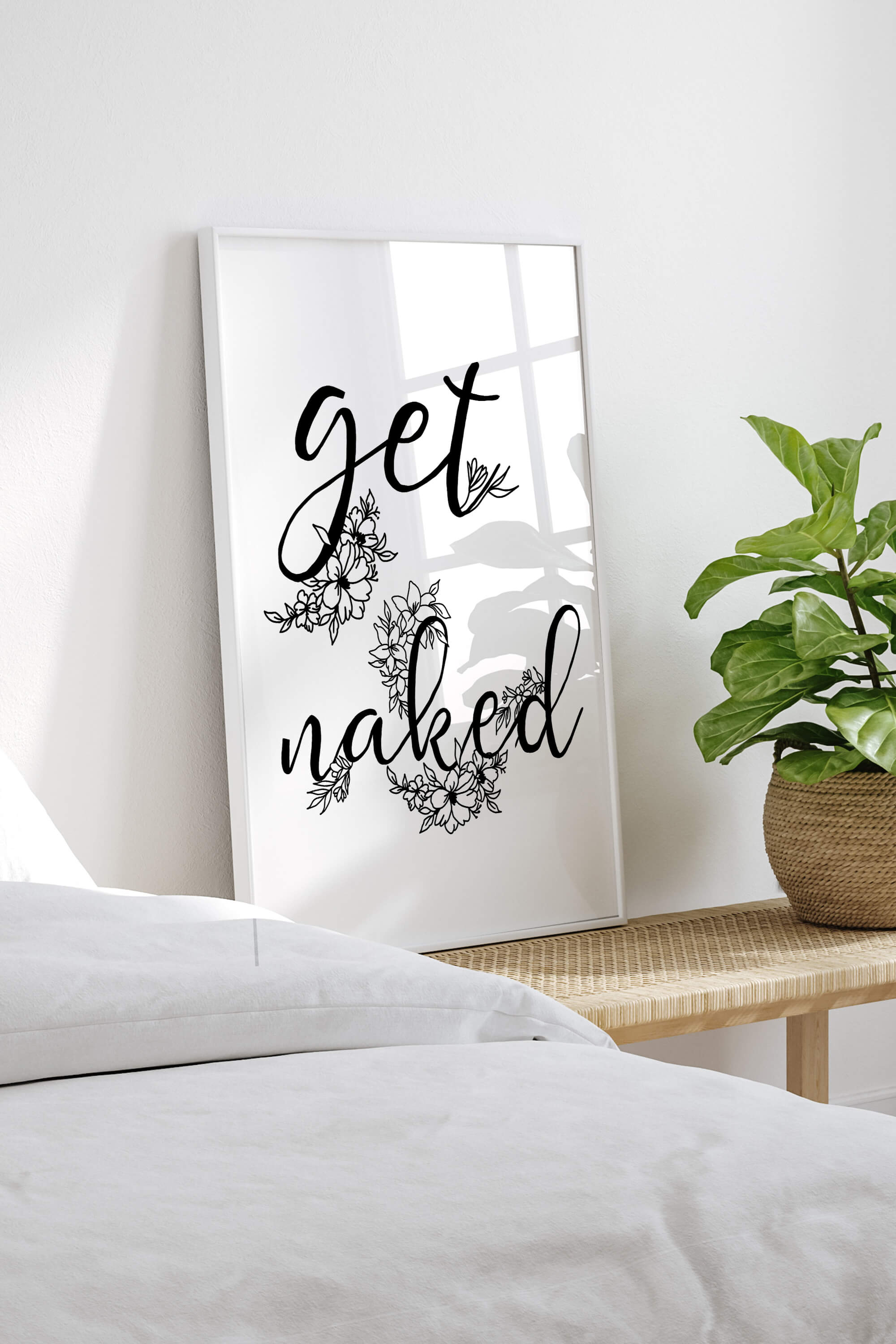 Bold black and white poster featuring a motivational quote amidst intricate floral elements. Make a statement with this unique and inspiring artwork.
