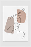 Abstract Boho Woman Face Line Art Print ideal for Bedroom Decor with Modern Aesthetic.