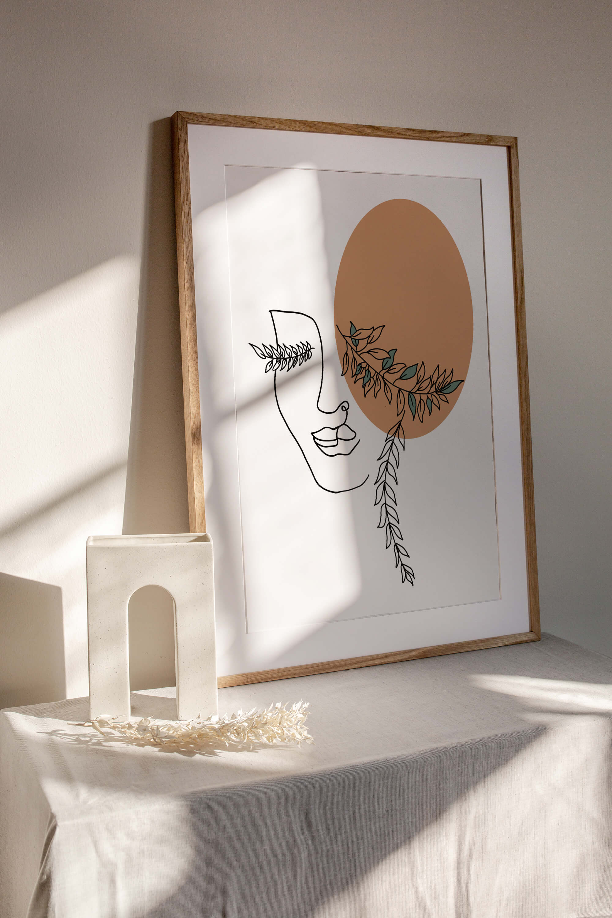 Boho elegance meets botanical art in this woman portrait print, adding a touch of chic and artistic expression to your walls.