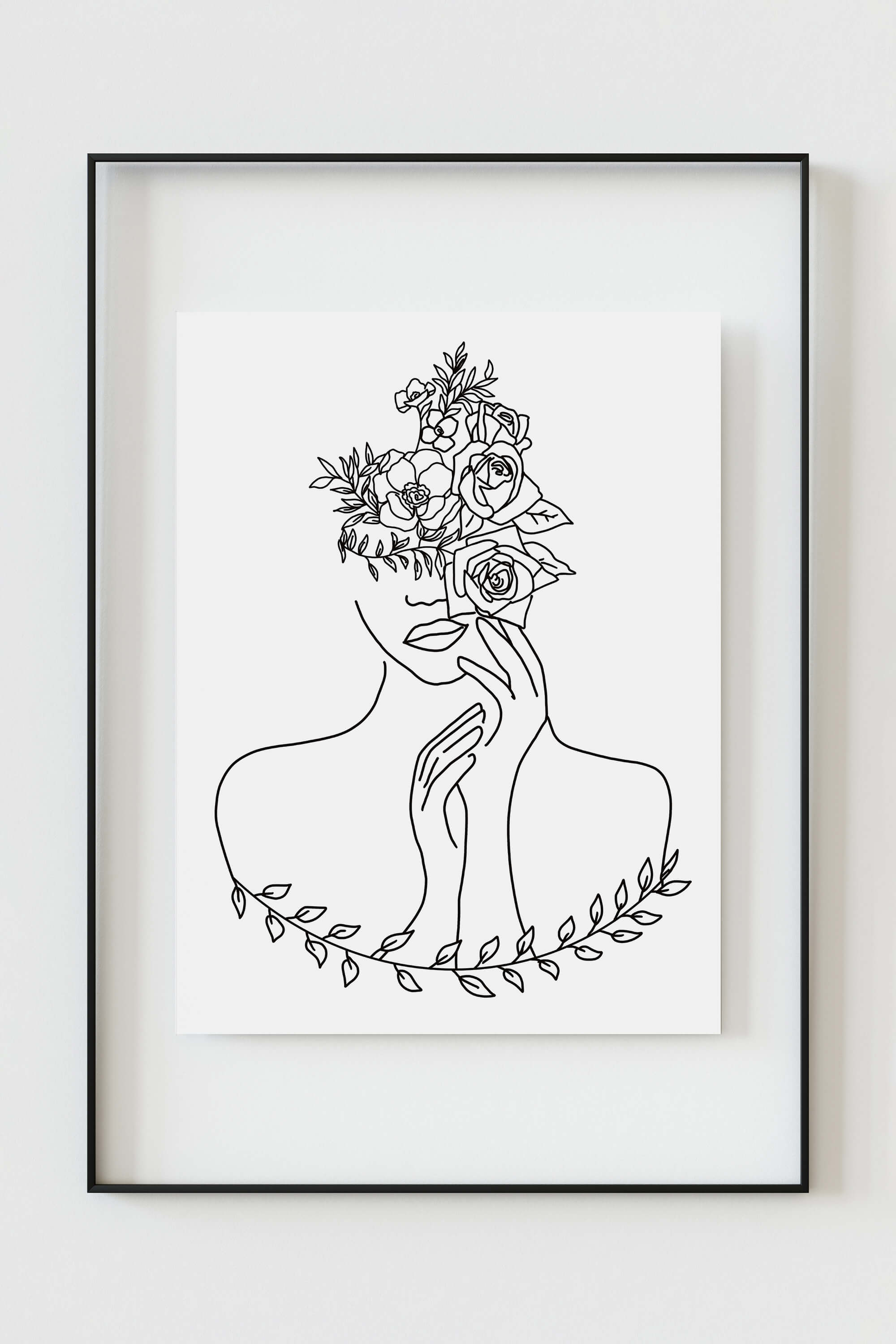 Embrace nature's beauty with this feminine poster, featuring a botanical-inspired woman. The soft color palette and graceful depiction make it a perfect addition to your wall decor, bringing a touch of serenity to your surroundings.
