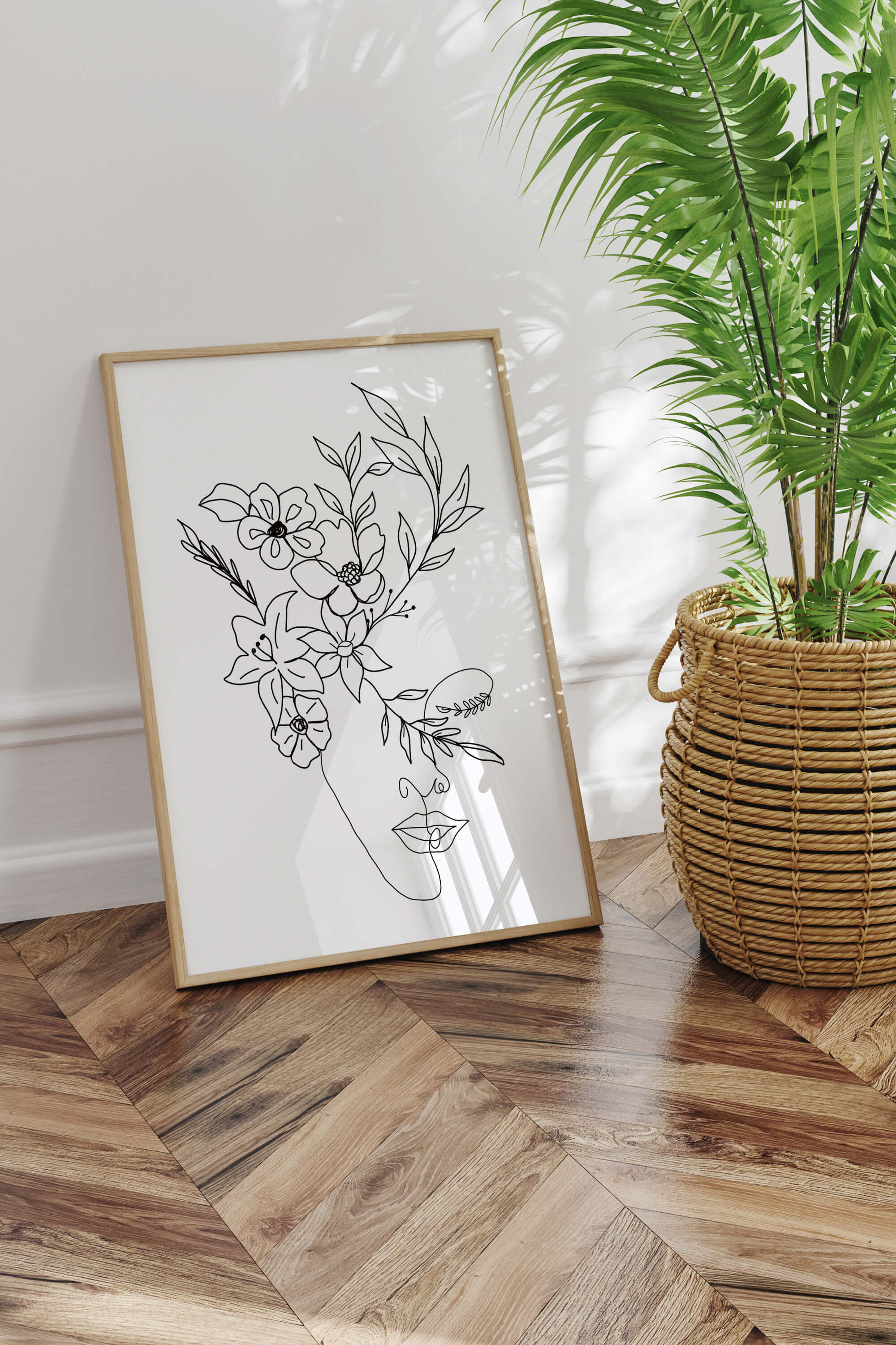 Captivating simplicity in black and white abstract floral print, bringing the charm of nature indoors. Awe-inspiring art with a focus on minimalism and beauty, perfect for those seeking an elegant addition to their collection.
