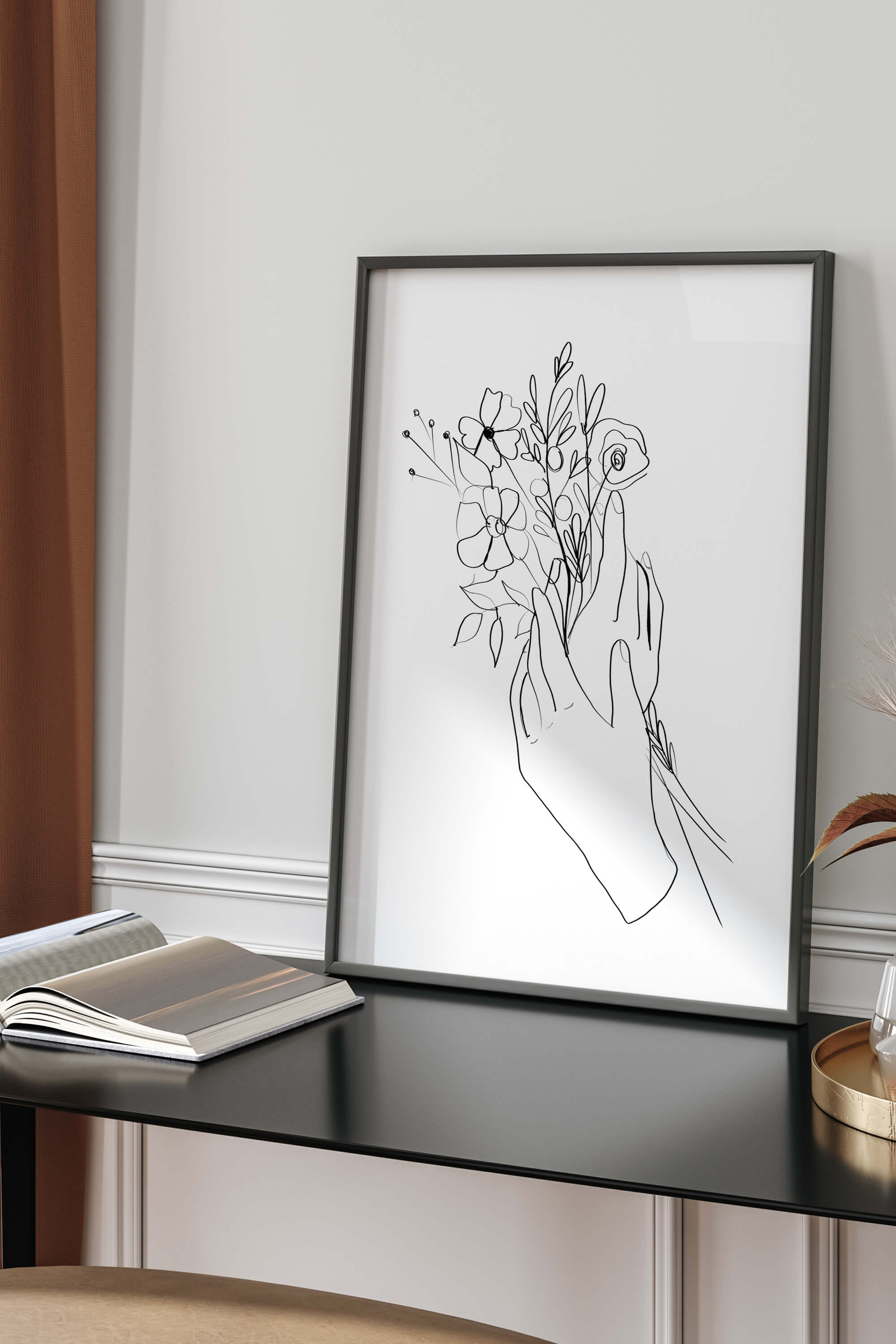 A stunning art print featuring delicate lines and monochromatic tones. Add a touch of timeless elegance to your space with this unique and sophisticated wall decor.