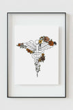 Colorful Caduceus Wall Art adding a touch of warmth to therapist offices with modern floral accents.