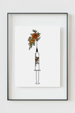 Vibrant and Colorful Floral Syringe Print designed for biology labs, adding an artistic touch to scientific settings.