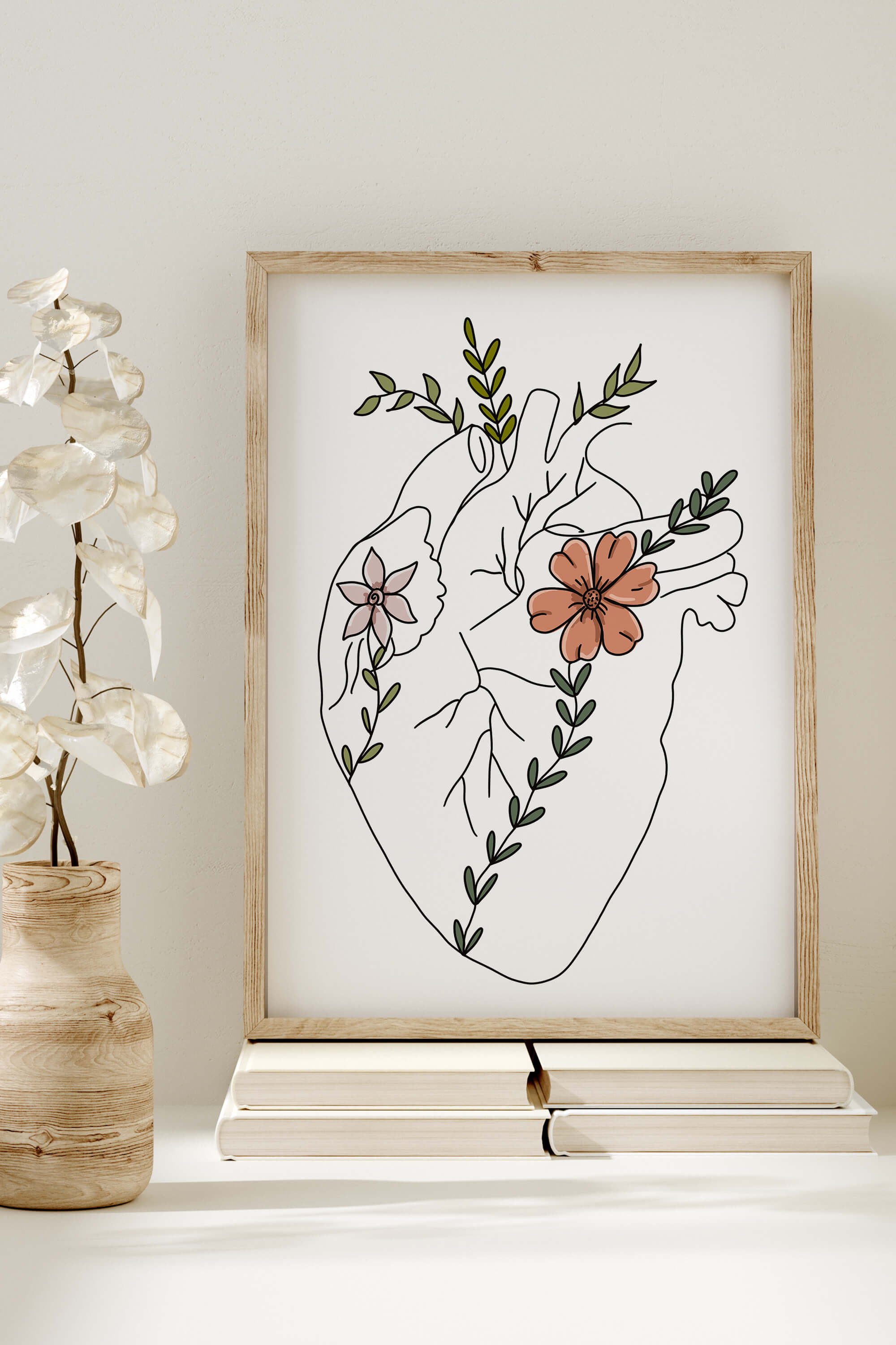 Colorful wall art featuring an abstract anatomical heart, perfect for adding a touch of love and science to any room.