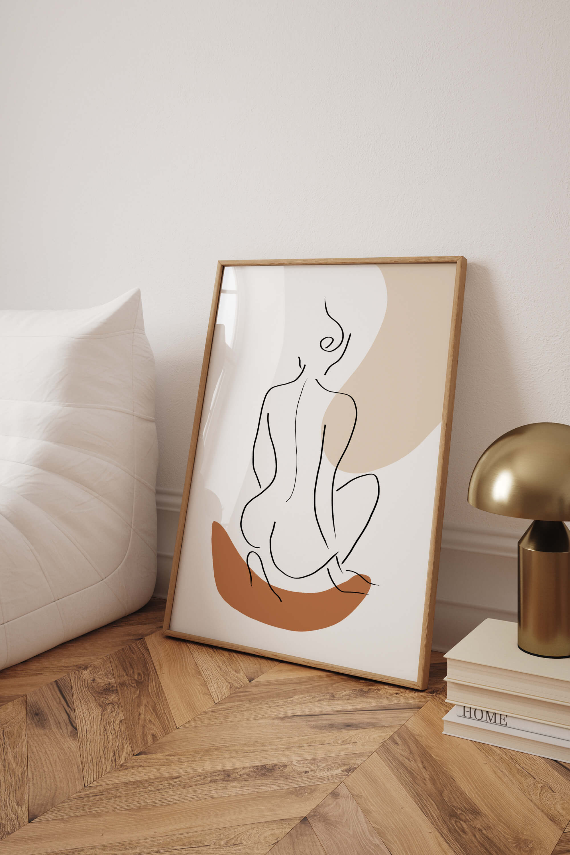 Artistic line art poster portraying the graceful allure of a woman, perfect for modern bedroom aesthetics.