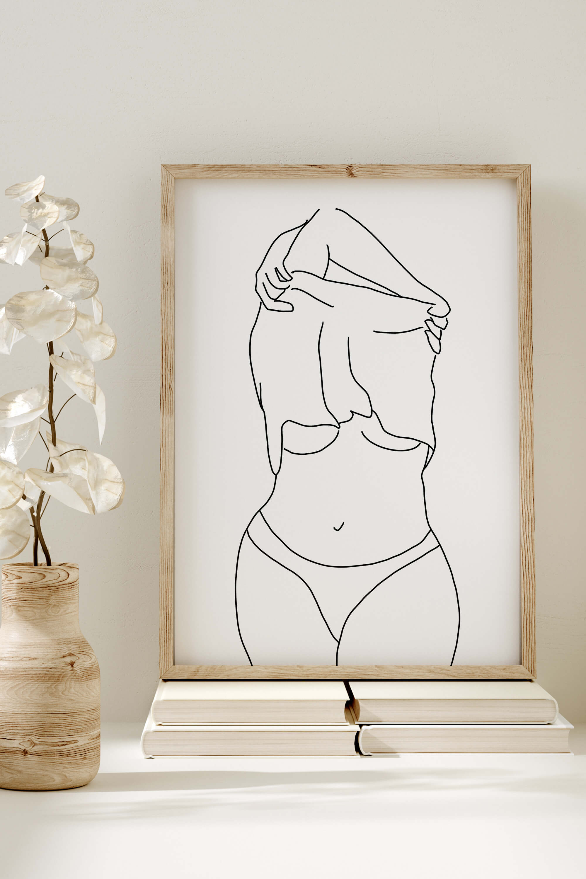 Timelessly elegant monochrome art featuring a curvy woman, celebrating body positivity. Meticulously crafted lines invite you to embrace the beauty in every curve.