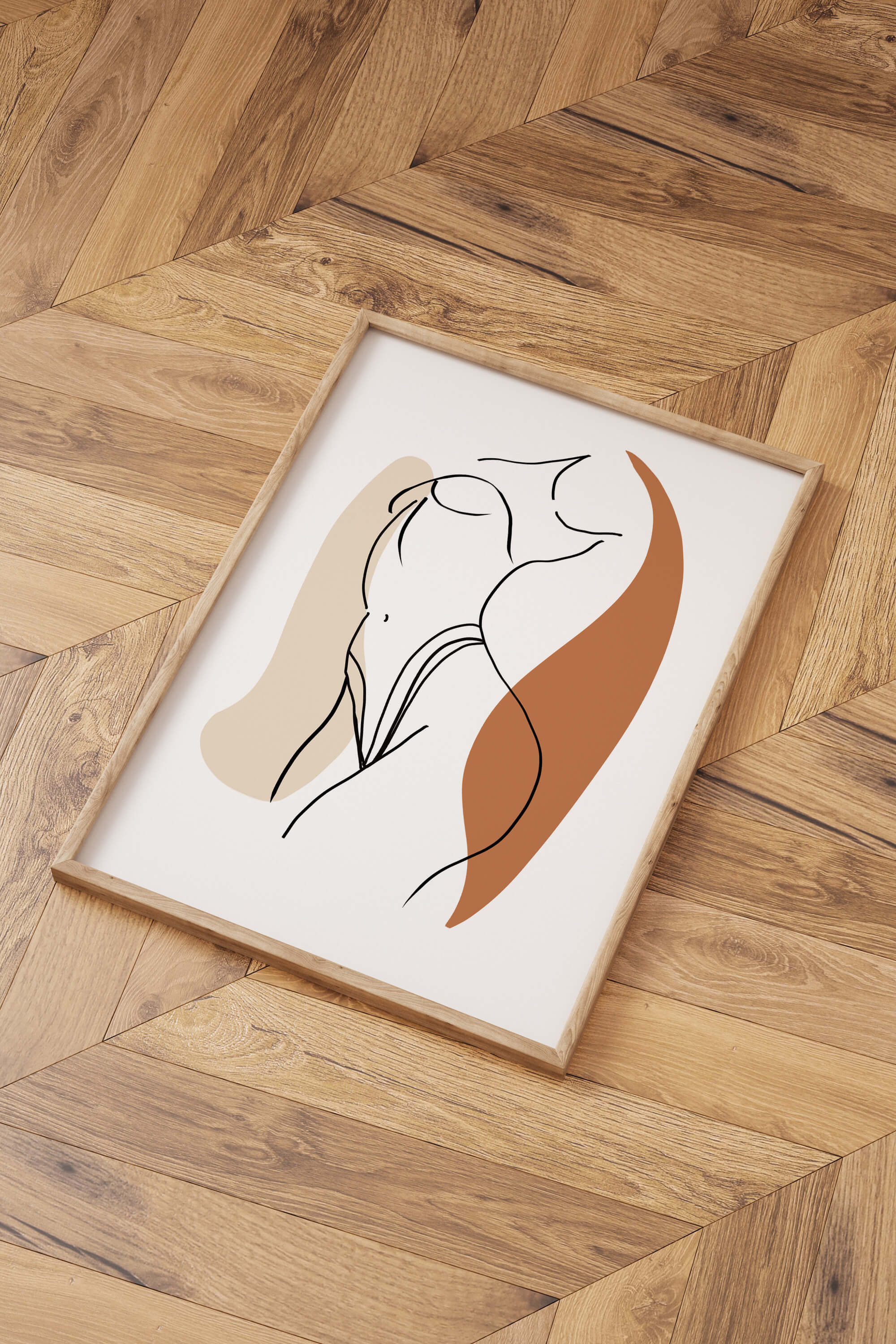 Elegant female form art print, a stylish and modern accent for home interior decorations.