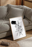 Honor success and dedication with this black and white floral pill art print, visually delightful and full of meaning.