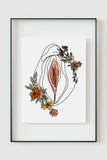Empowered Woman Floral Art Print, capturing the essence of feminine strength in vibrant colors.