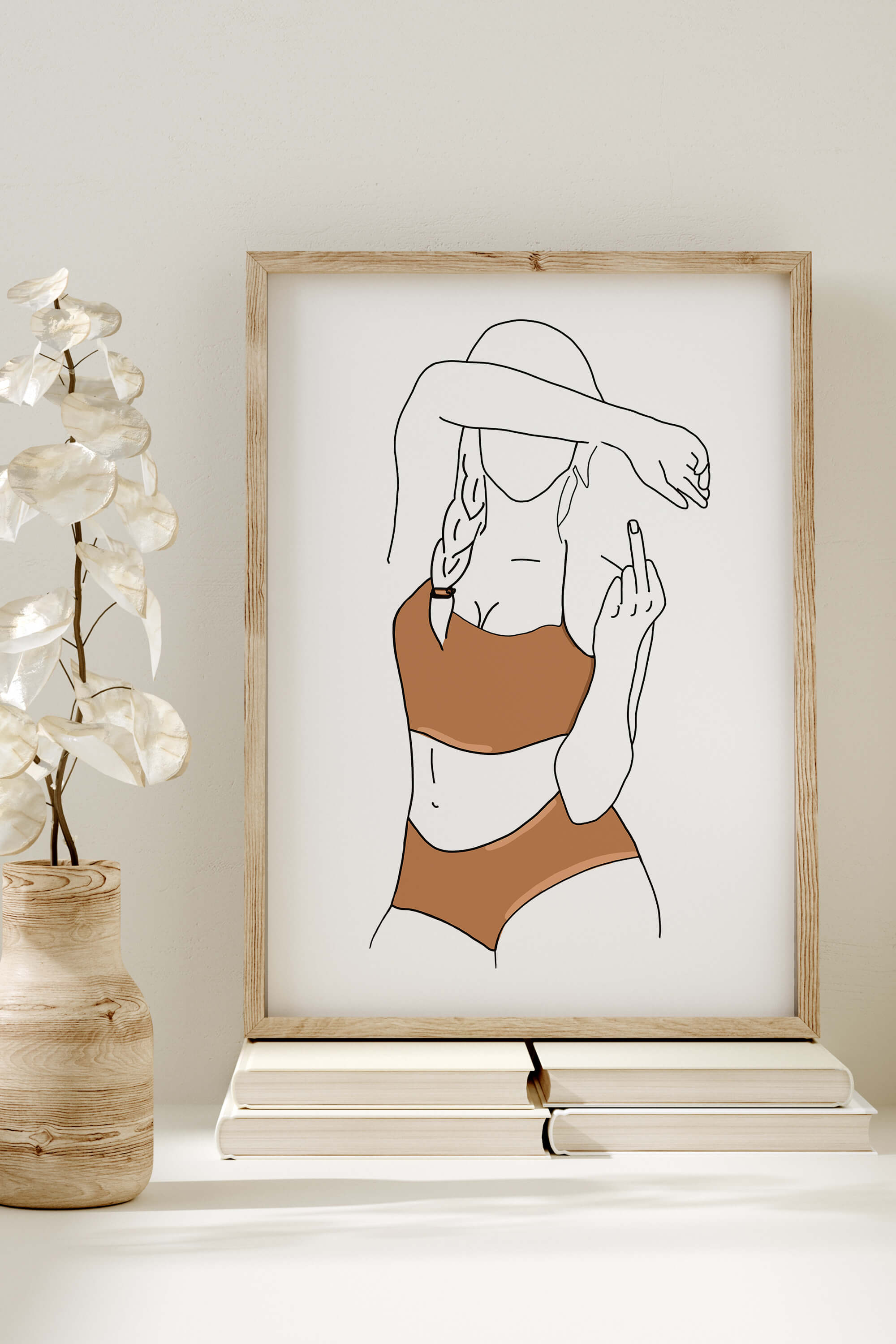 Detailed art print challenging societal norms, expressing body positivity, and symbolizing empowerment for feminist wall decor.