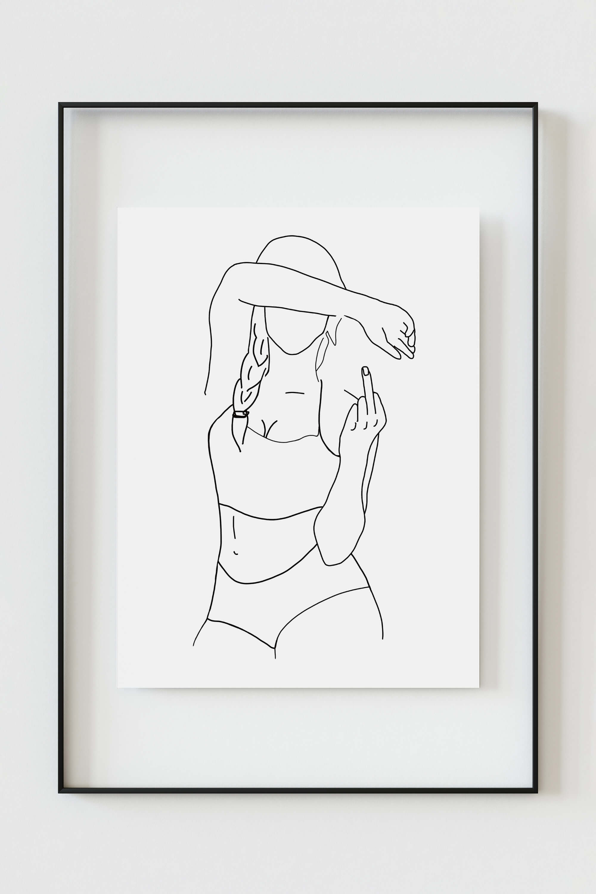 Feminist Wall Elegance: A powerful poster showcasing empowering women with intricate line art in monochrome tones.