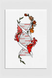 Educational Floral DNA Poster for biology classroom decor, featuring an artistic blend of science and nature.