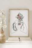 Inspirational Floral Lungs Print, a testament to strength and healing, perfect for those who have battled cancer.