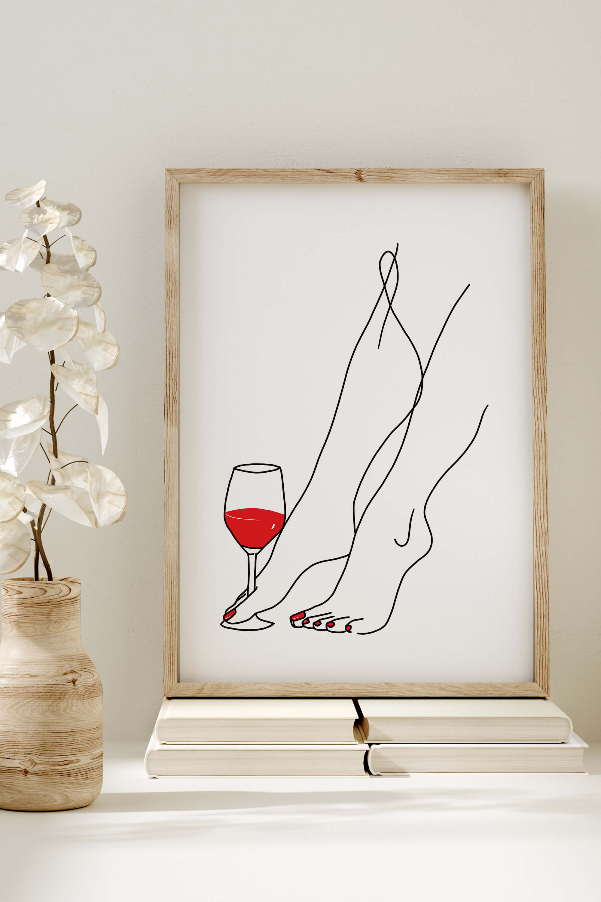 Witness the artistic transformation with wine-themed wall art. Ideal for the romantic bedroom or modern living room, the female figure, elegant lines, and vibrant colors contribute to an aesthetic evolution.