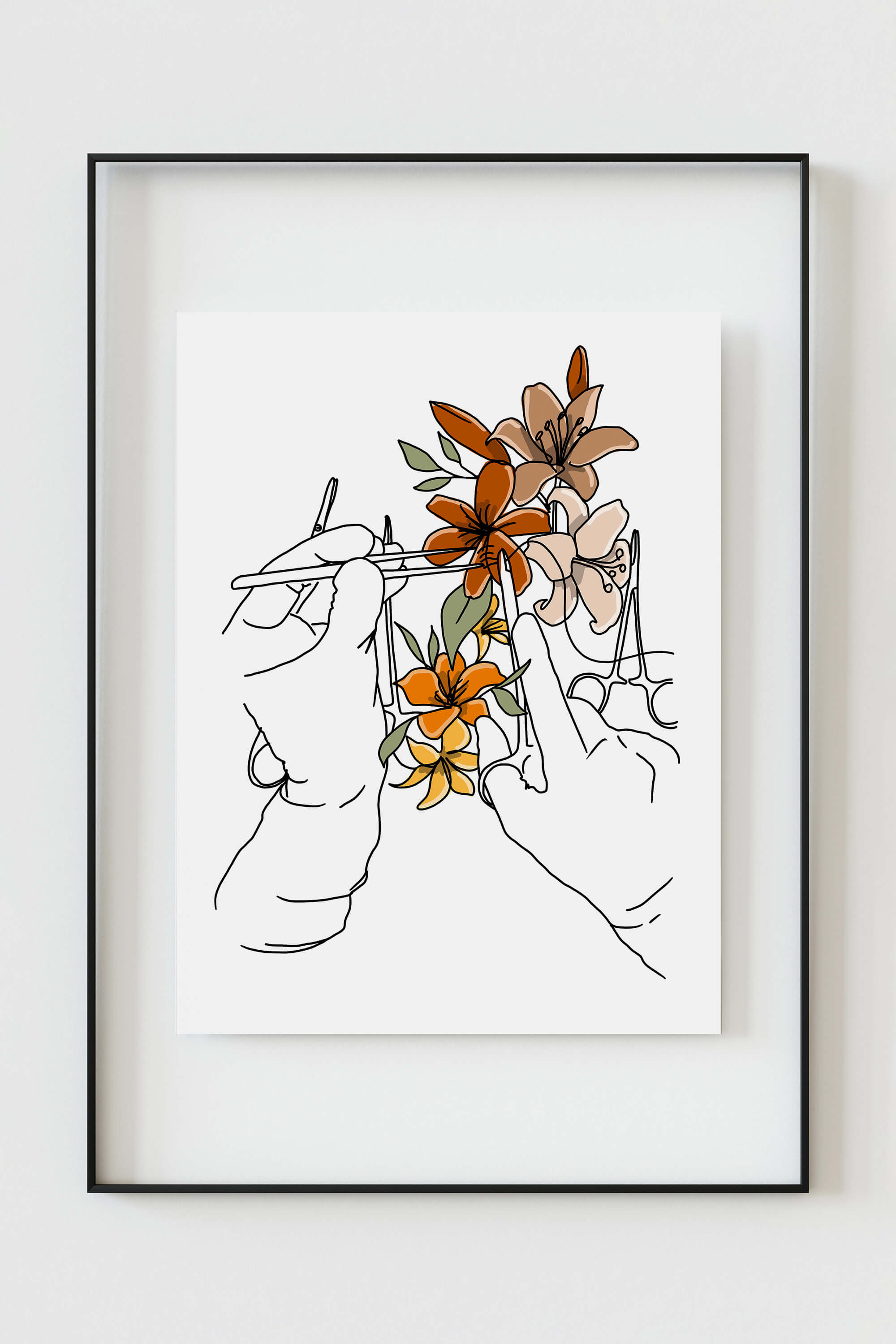 Transform your space with this floral beauty. This art print features a mesmerizing blend of delicate flowers, symbolizing healing and renewal. The perfect addition to medical offices or recovery spaces, creating an atmosphere of tranquility for both professionals and patients.