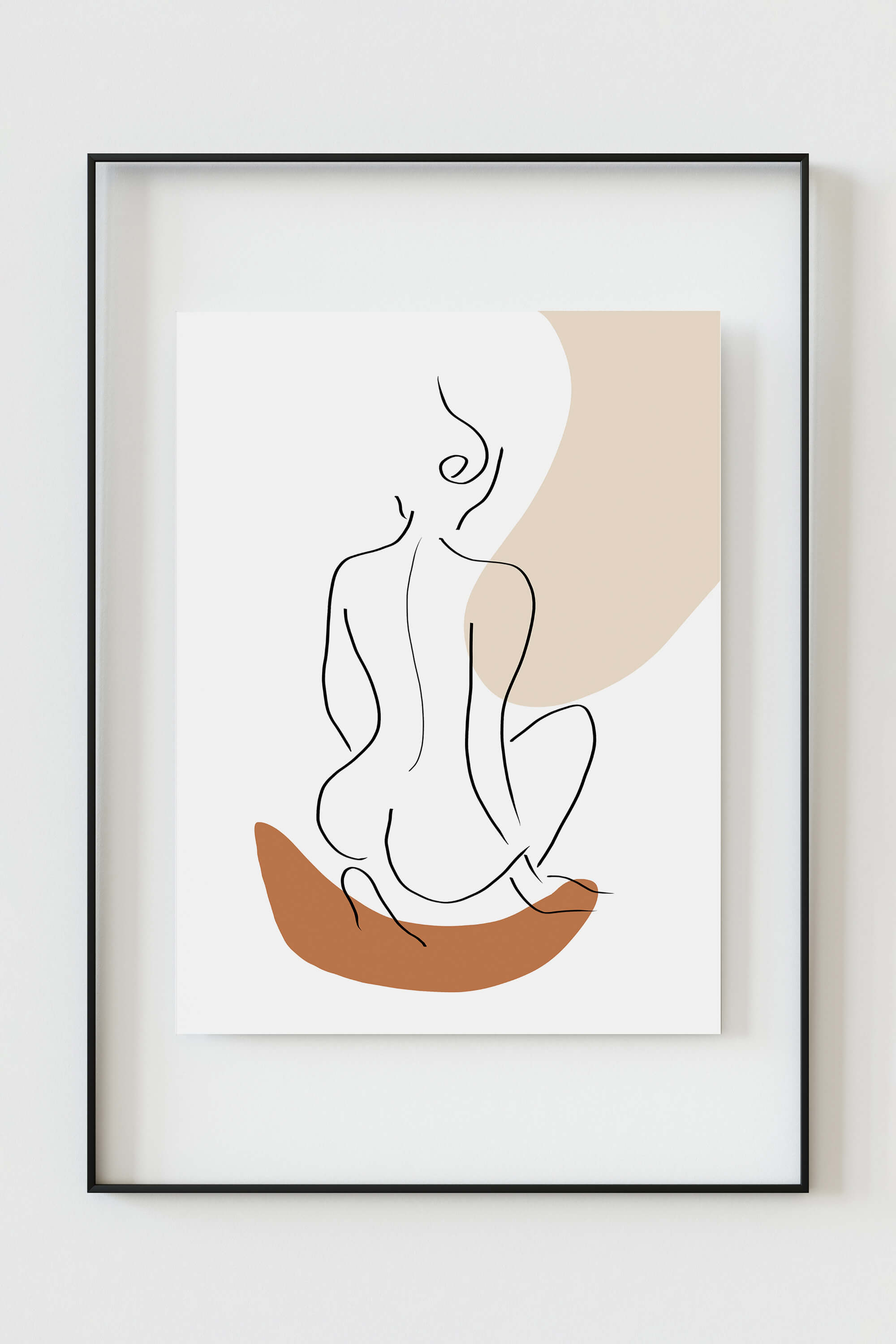 Minimalist art print of a woman's back, bringing modern simplicity to interior spaces.
