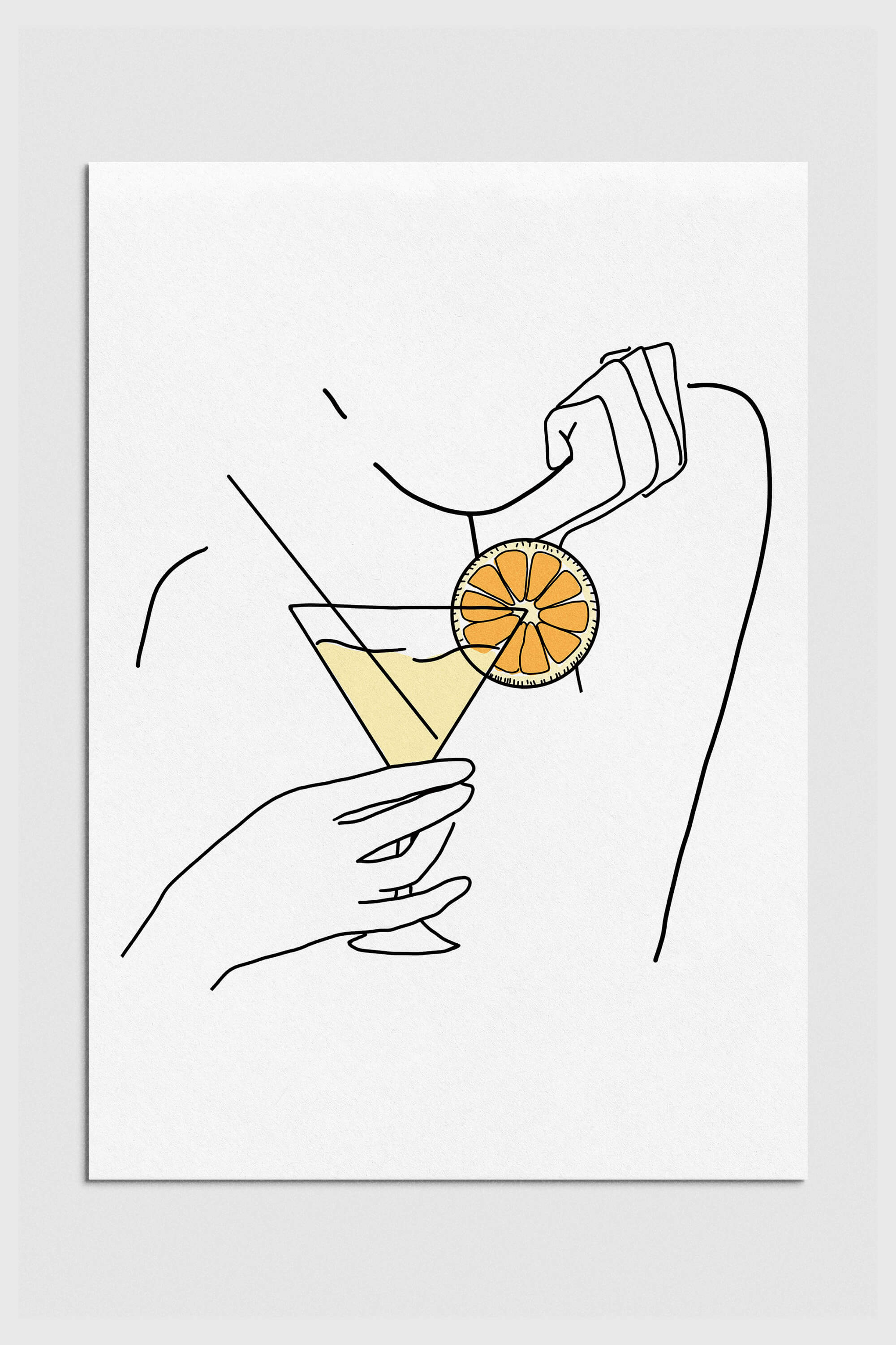 Stylish modern boho cocktail poster for vibrant home bar decor.