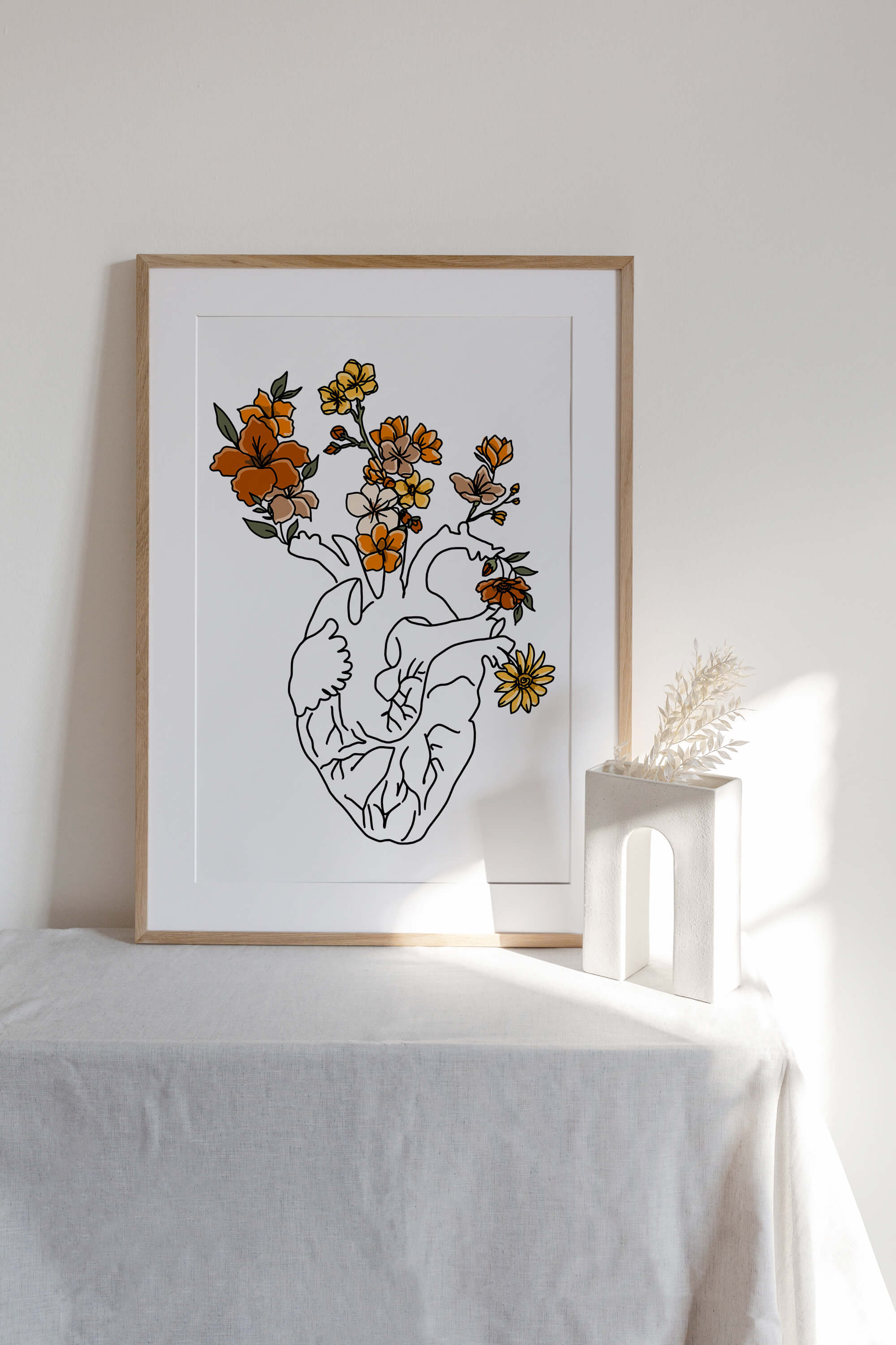 Modern Cardiology Decor with a Heart Line Art Print, celebrating love and the art of healing.