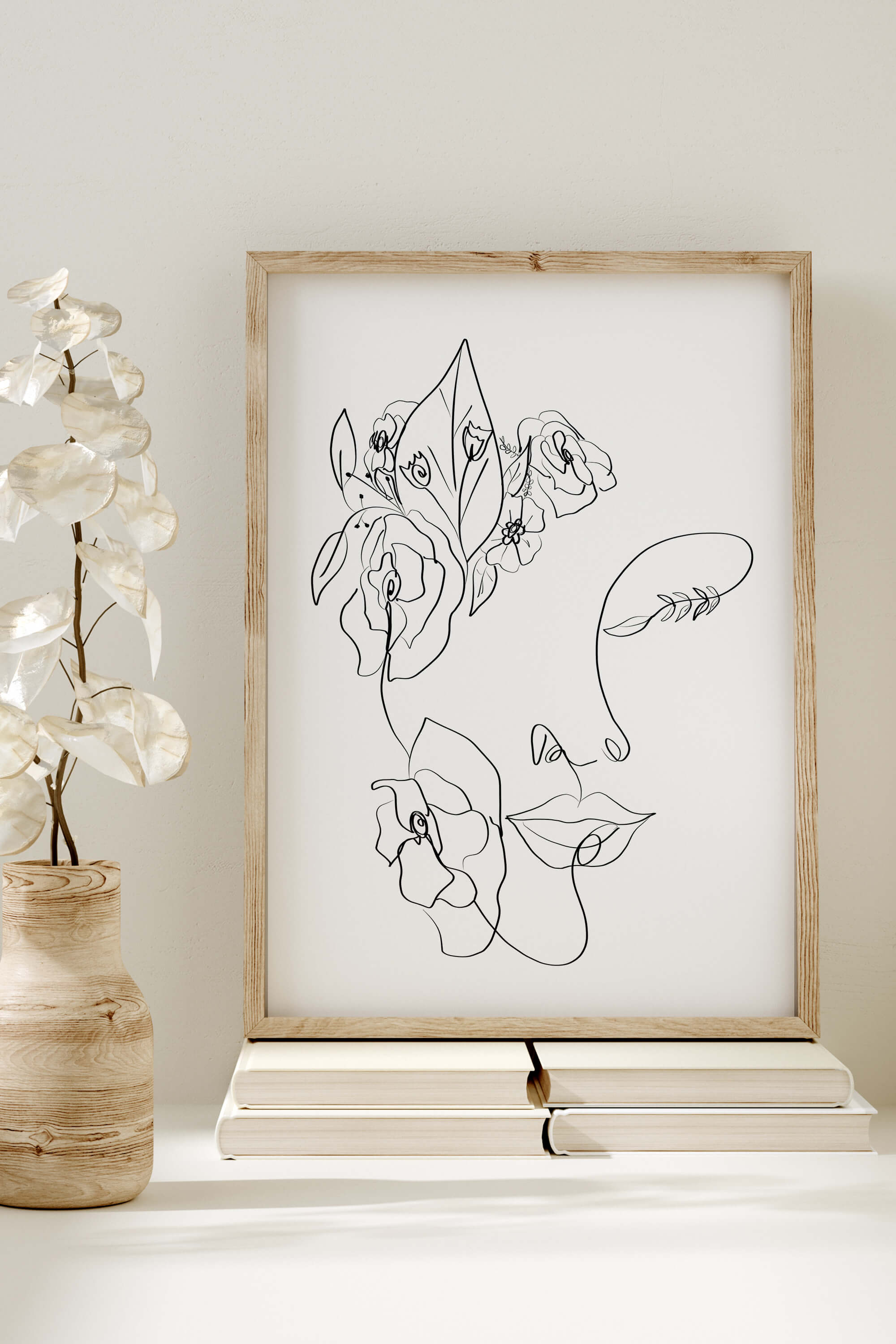 Immerse yourself in modern aesthetics with this floral women line art print. The contemporary design meets timeless appeal, offering a graceful depiction of femininity.