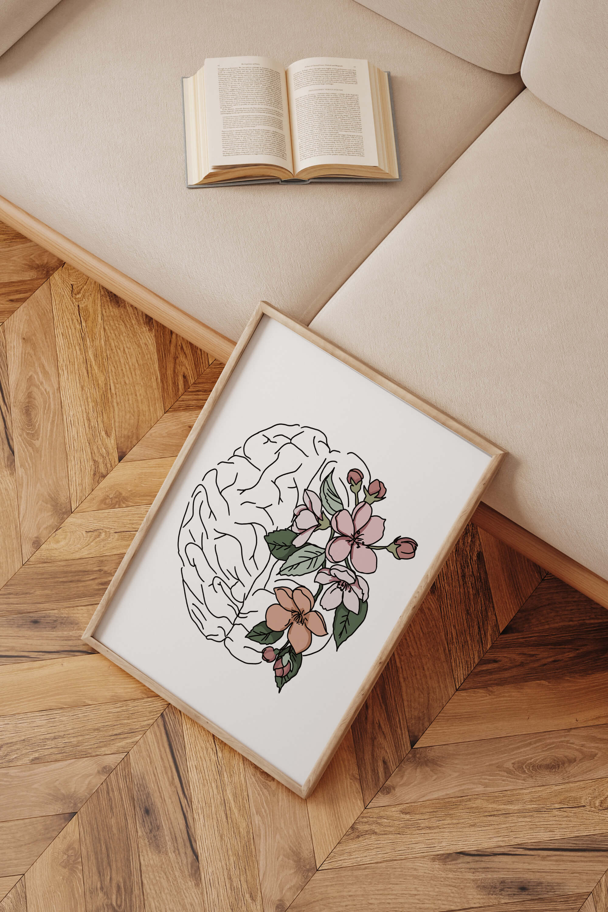 Bright and Artistic Brain Anatomy Poster, merging neuroscience with art, great for nurse wall art.