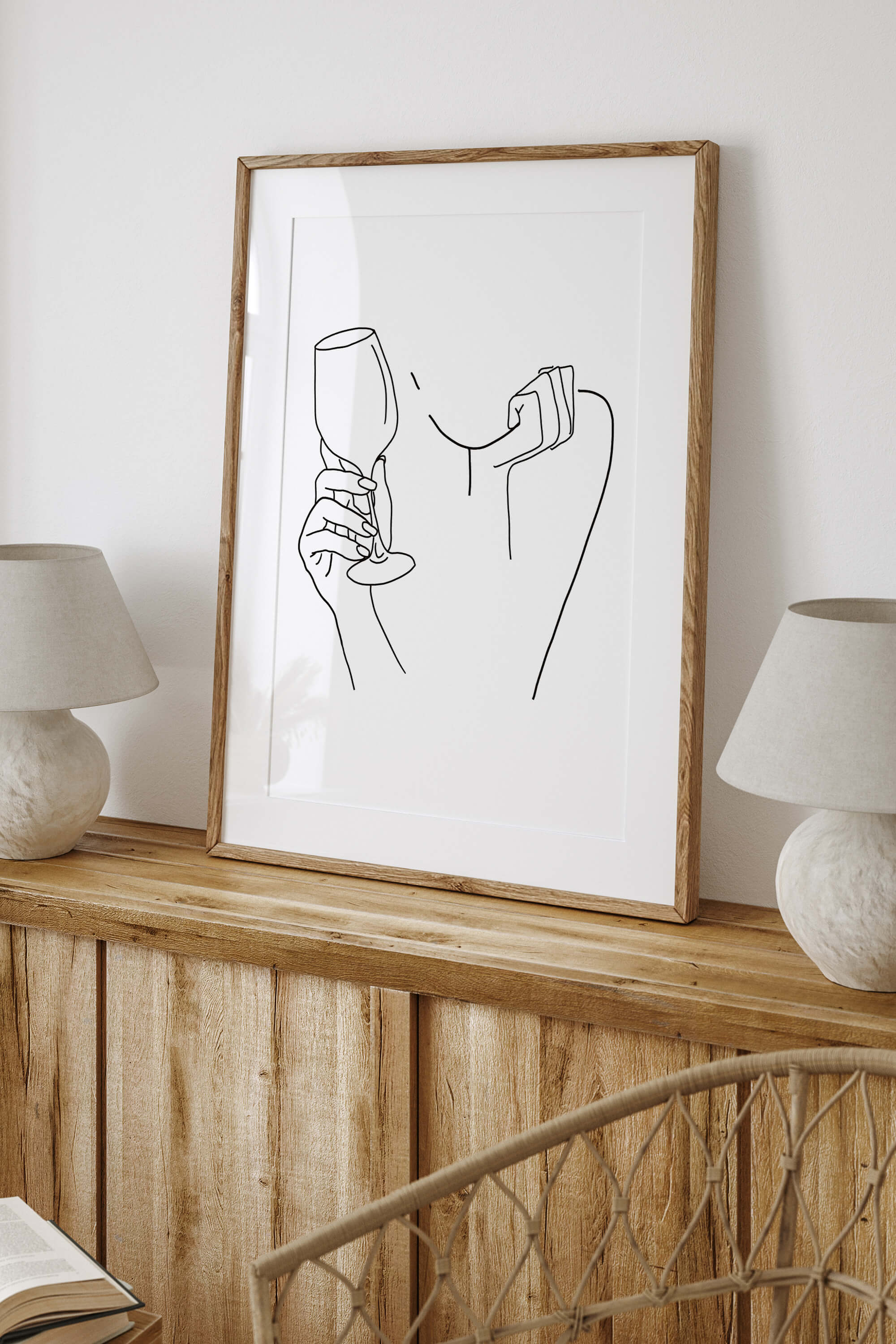 Transform your space with this bar wall decor featuring a harmonious blend of line art and abstract flair. The dynamic composition and thoughtful use of negative space make it a unique statement piece that adds character to any room.