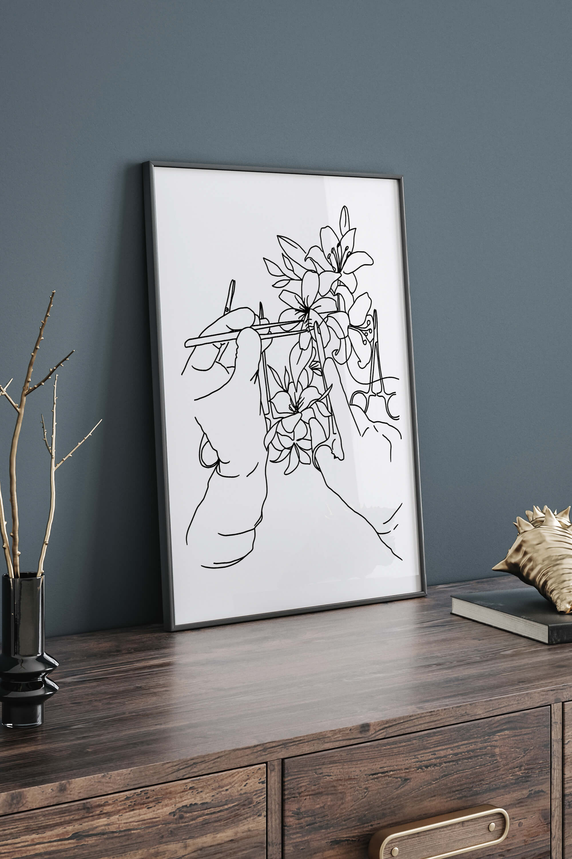 Limited edition monochrome art print symbolizing resilience. Ideal for doctor office decoration and as a graduation gift. Elevate your space with this exquisite harmony of black and white.