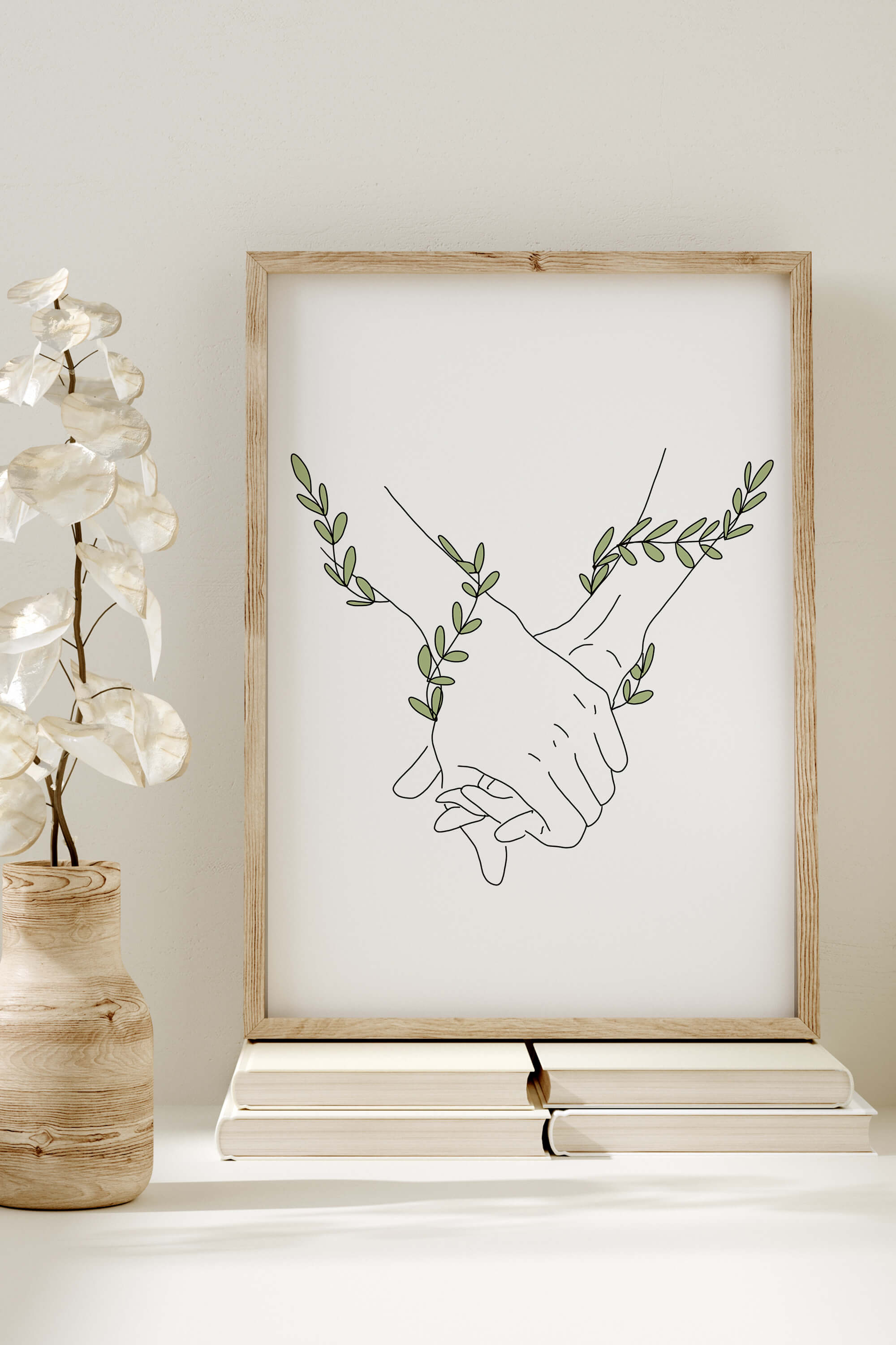A nature-inspired couple art print, celebrating the connection between two souls.