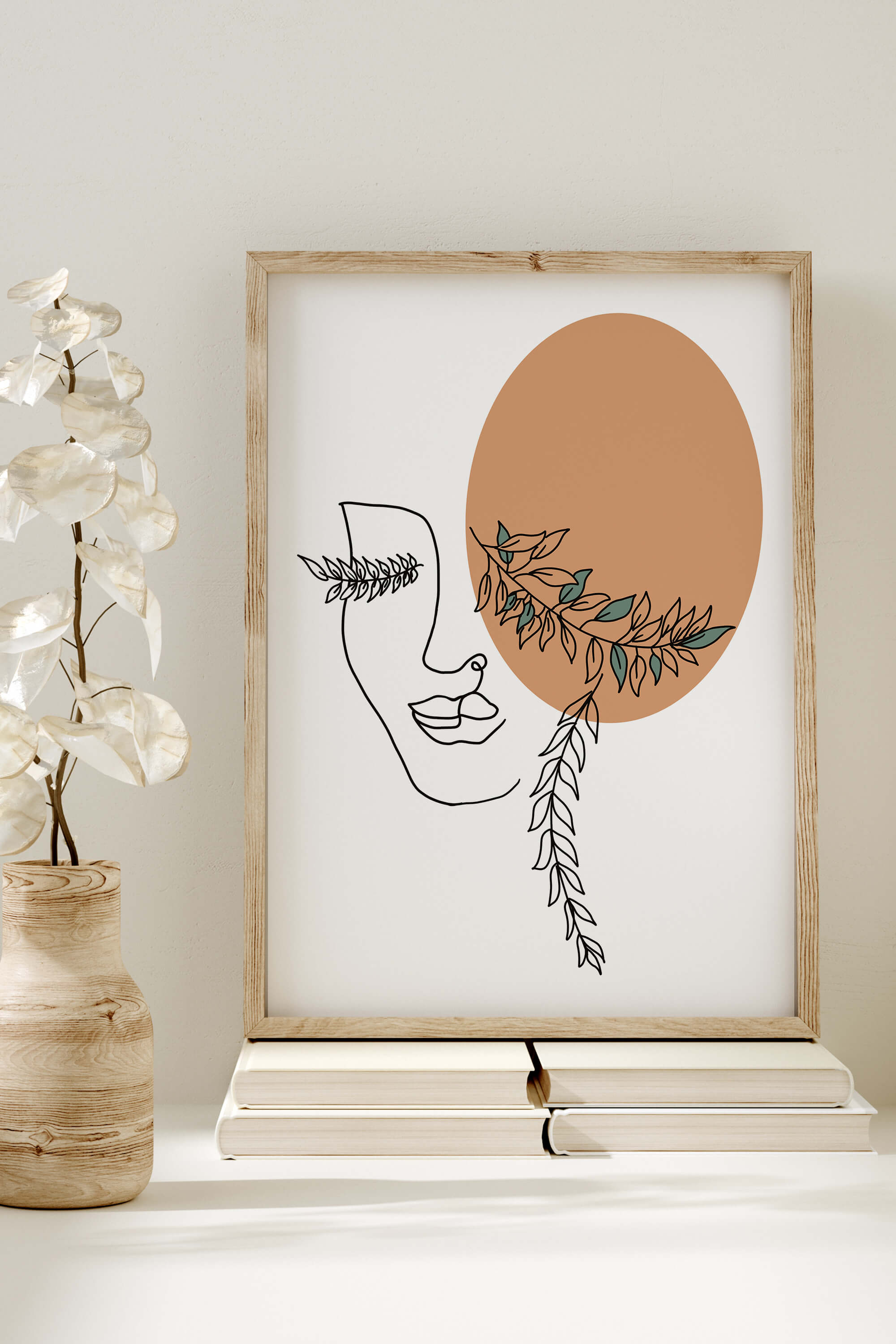 Explore the beauty of nature with this nature-inspired face drawing, showcasing the delicate intricacies of botanical art for the home.