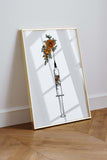Nurse-Themed Artwork featuring a syringe with floral elements, perfect for personalizing nurse stations or medical offices.