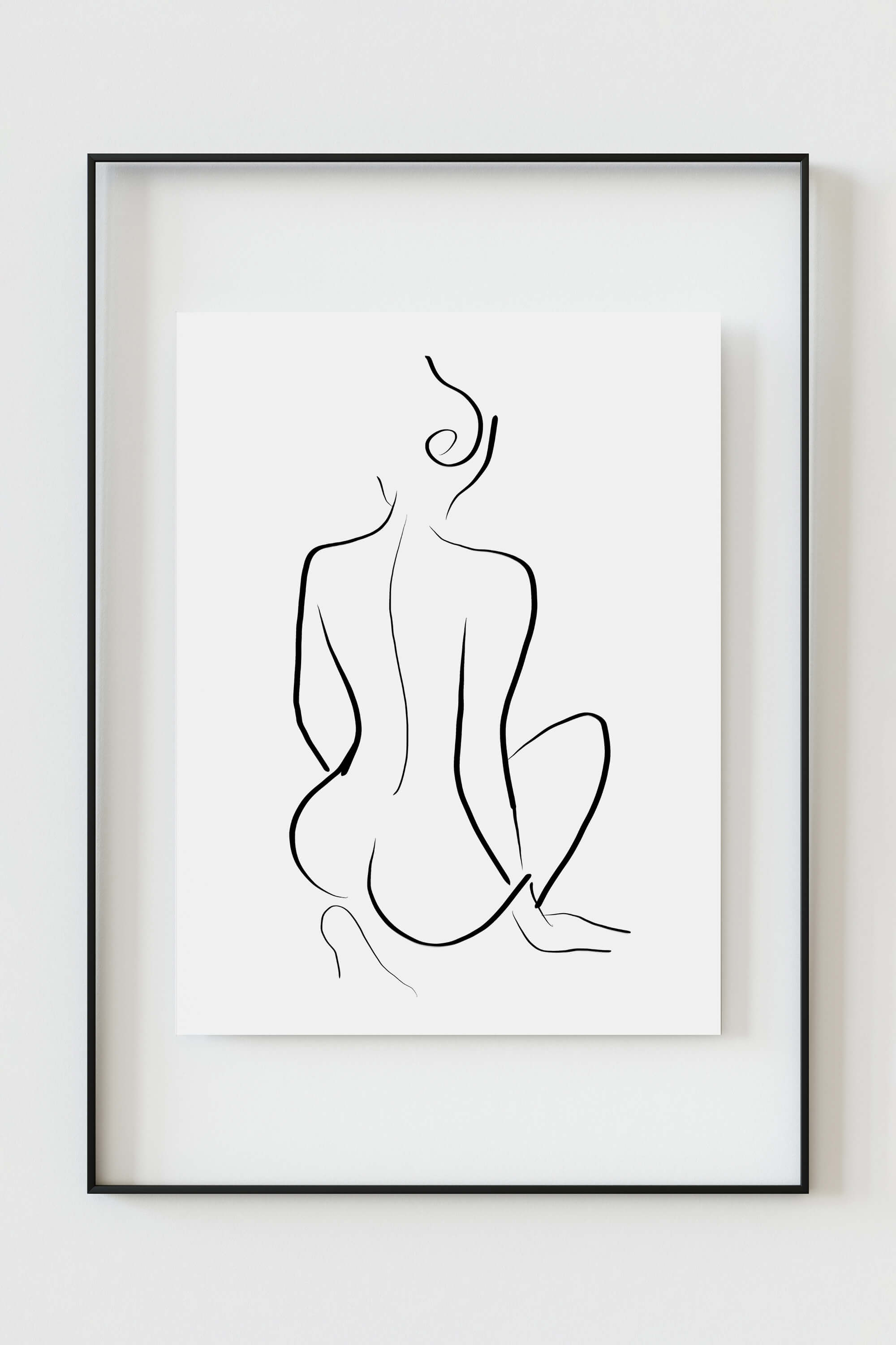 Captivating women's line art, perfect for creating desire in the bedroom. Each curve whispers secrets of femininity. Poster exudes sensuality, adding a touch of passion to your space.