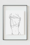 Exquisite art print capturing the sensuality of the female form. Delicate lines evoke grace and movement, creating a sophisticated and alluring atmosphere. Ideal for those seeking a touch of sensuality in their decor.