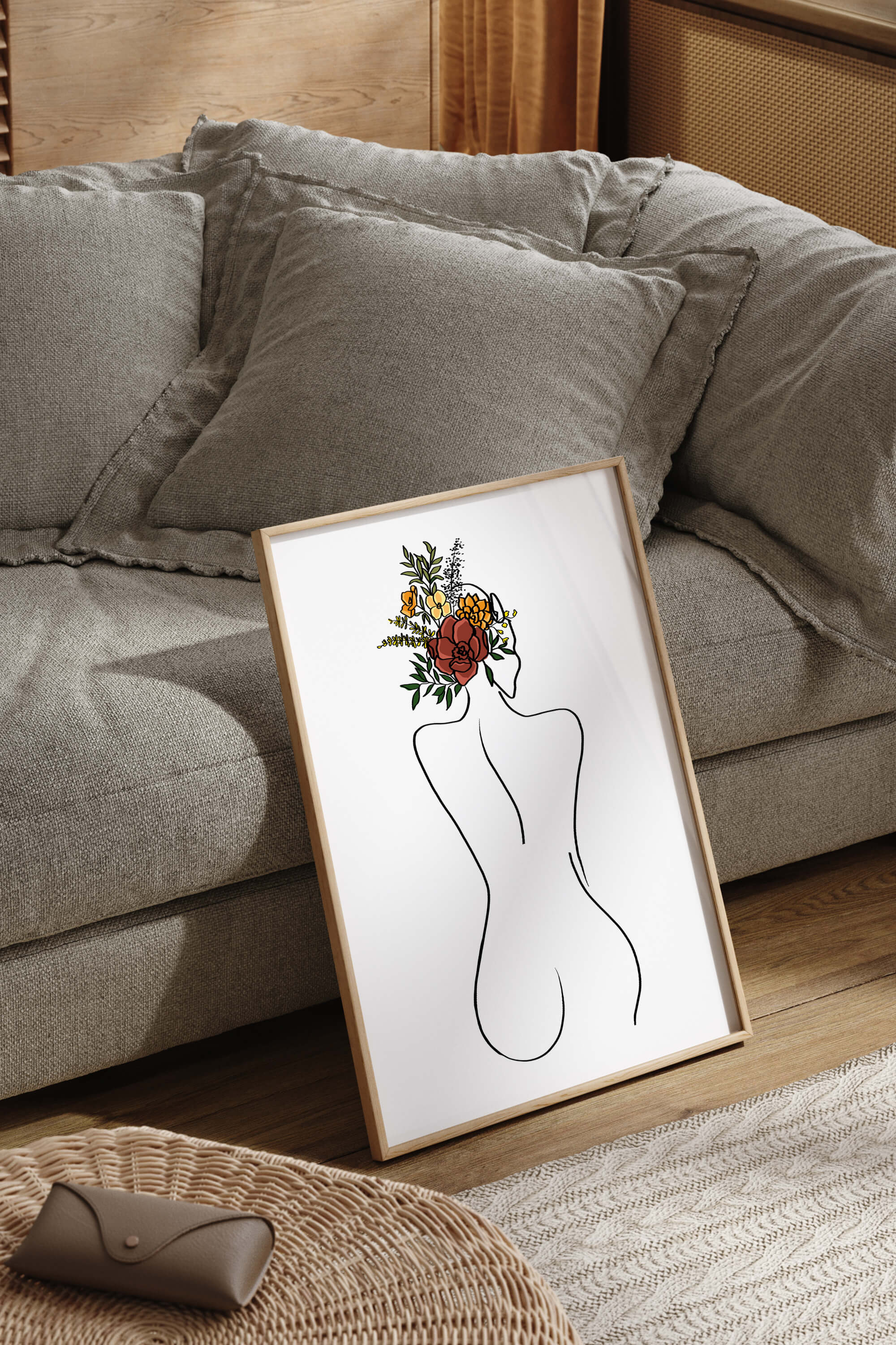 Artistic representation of symbolic beauty through a flower-headed figure.