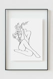 Contemporary feminine female body poster in black and white, setting trends in home decor. A sophisticated addition to your space, resonating with classic femininity.