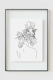 A sophisticated black and white poster revealing the elegance of a woman's back. The monochrome tones create a mesmerizing effect, offering a versatile and captivating addition to modern home decor.