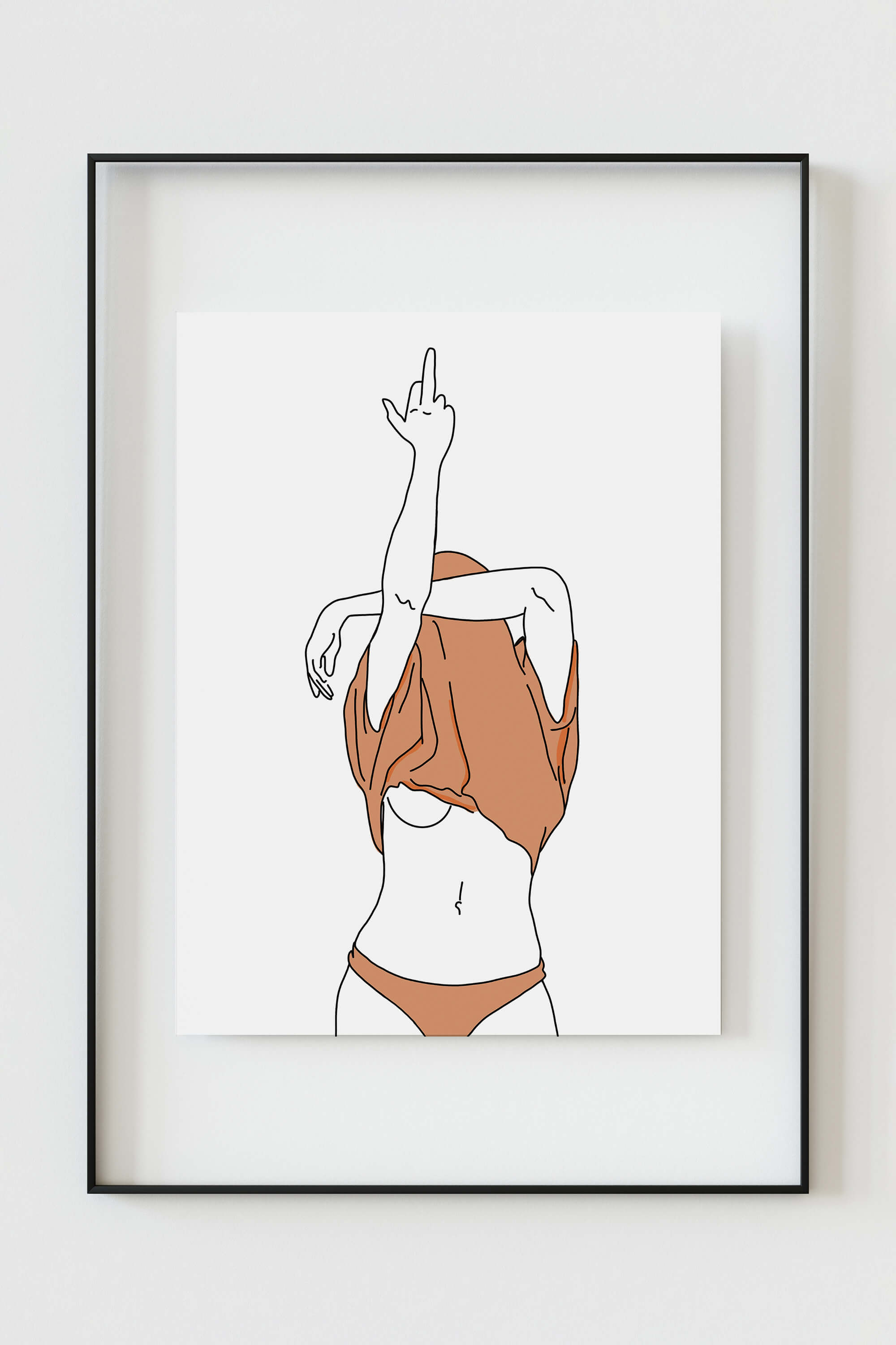 Trendy wall art featuring a stylish woman line drawing for modern living spaces.