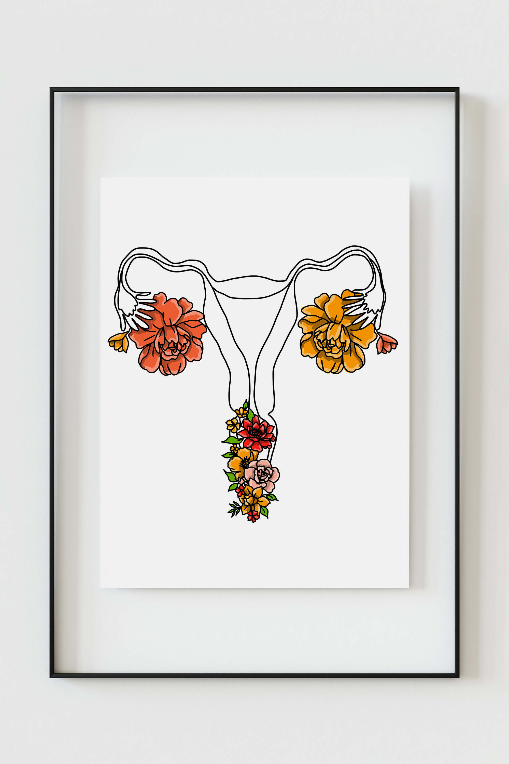 Vibrant Floral Anatomy Wall Art, an ideal gift showcasing appreciation for midwives' dedication.