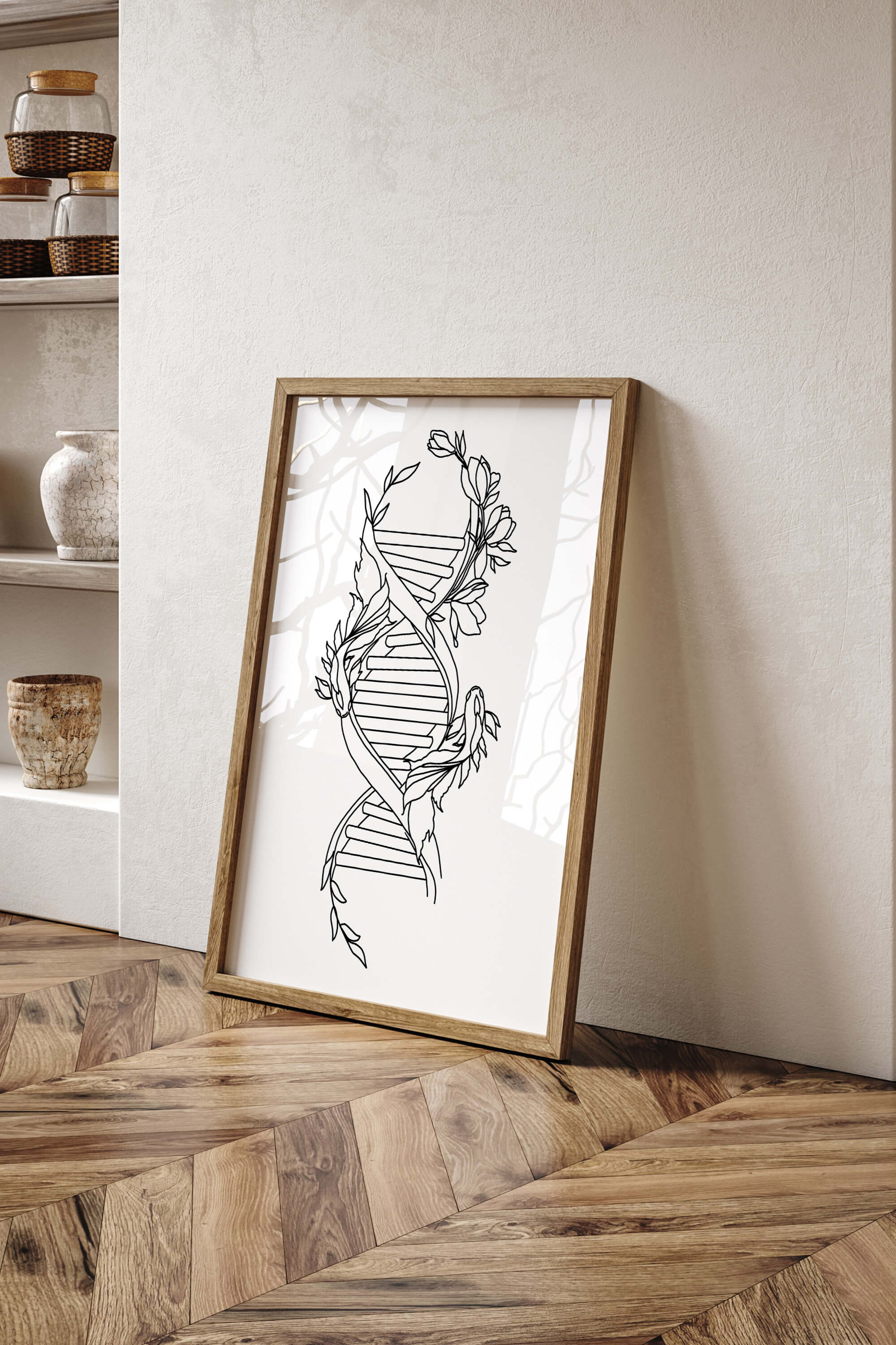 Captivating visual storytelling through intricate details in this science room wall art.