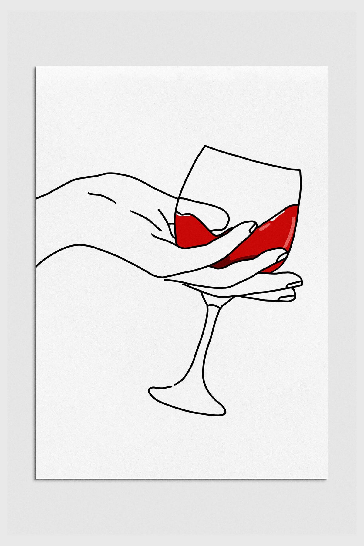 Abstract Wine Art: Hand-Drawn Wine Glass in Minimalist Style.