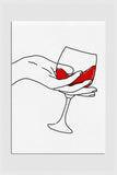 Abstract Wine Art: Hand-Drawn Wine Glass in Minimalist Style.