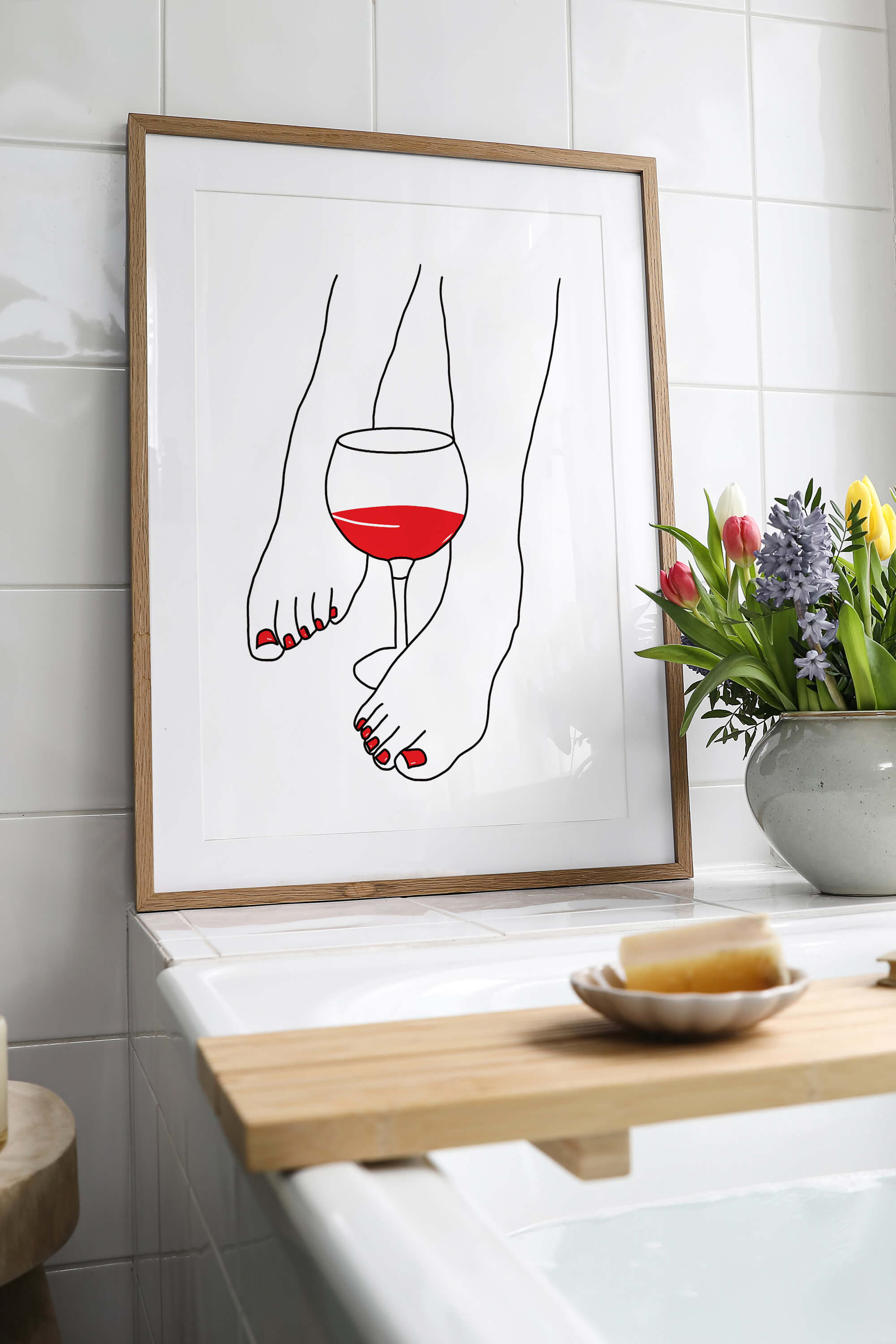 Transform your space with this captivating wine-themed mural. The print seamlessly blends into your home, adding charm and character to your living room decor.